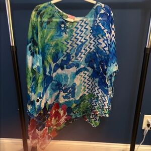 Chico’s Colorful Floral Women's Poncho, size L/XL